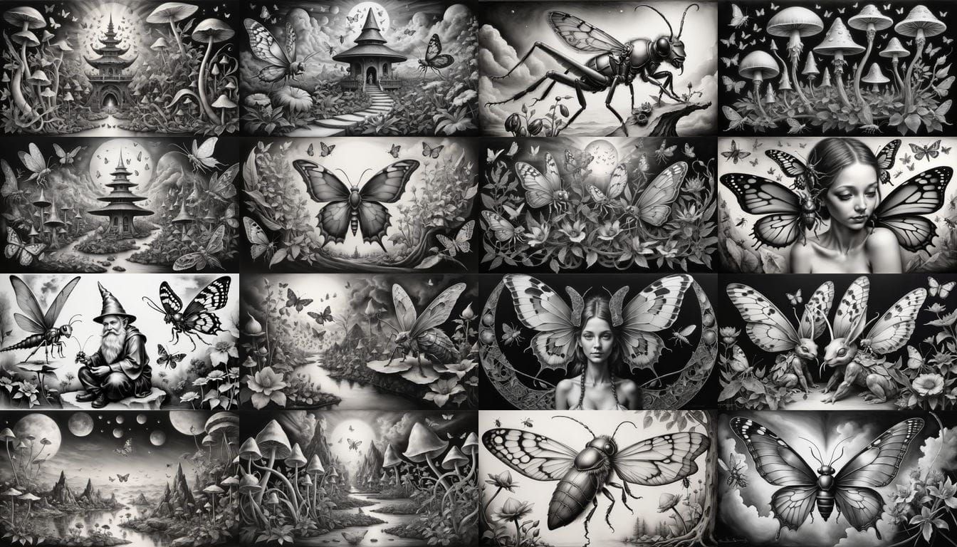 Gnome and Imp Relocation: Charcoal Drawing with Harmonics