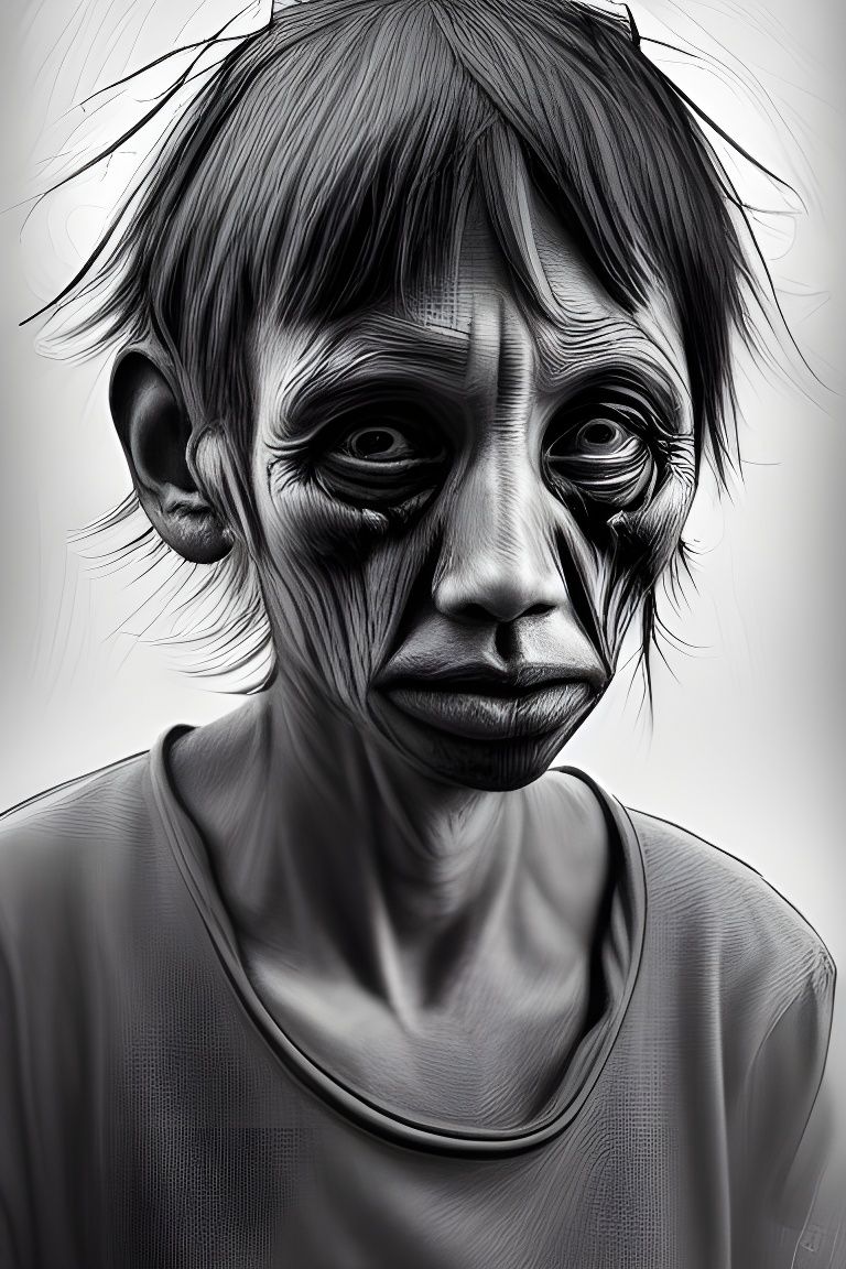 Sad AI Artist Begs for Tips: Digital Portrait