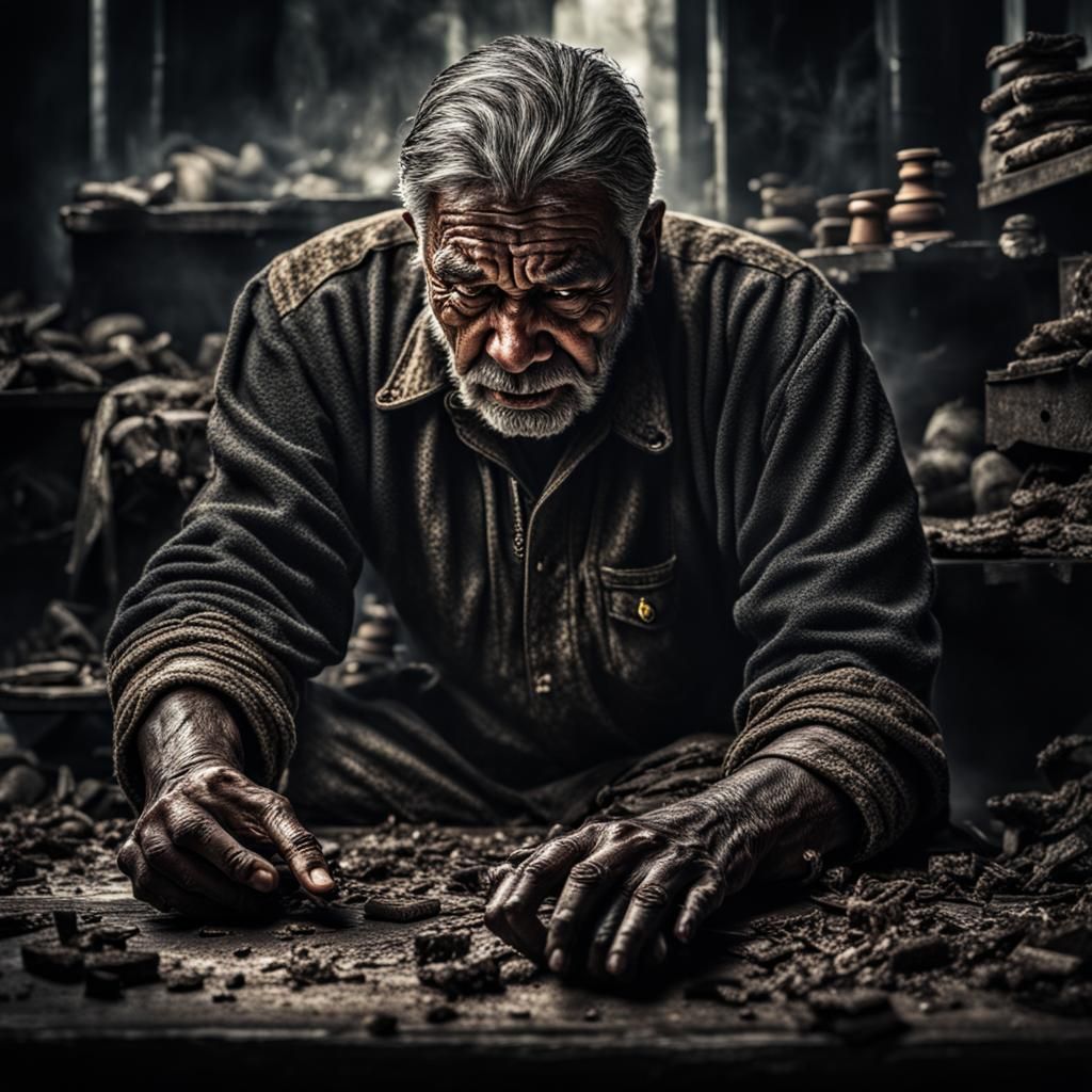 Hyperrealistic Image of Suffering in High Resolution