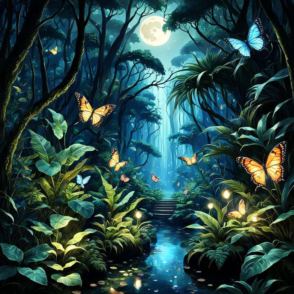Biophilic Art: Enchanted Jungles and Moonlit Groves