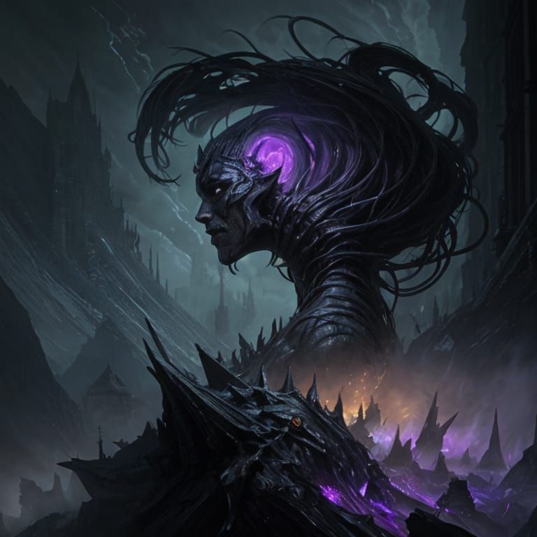 Dark Fantasy Monster Emerging from Closet