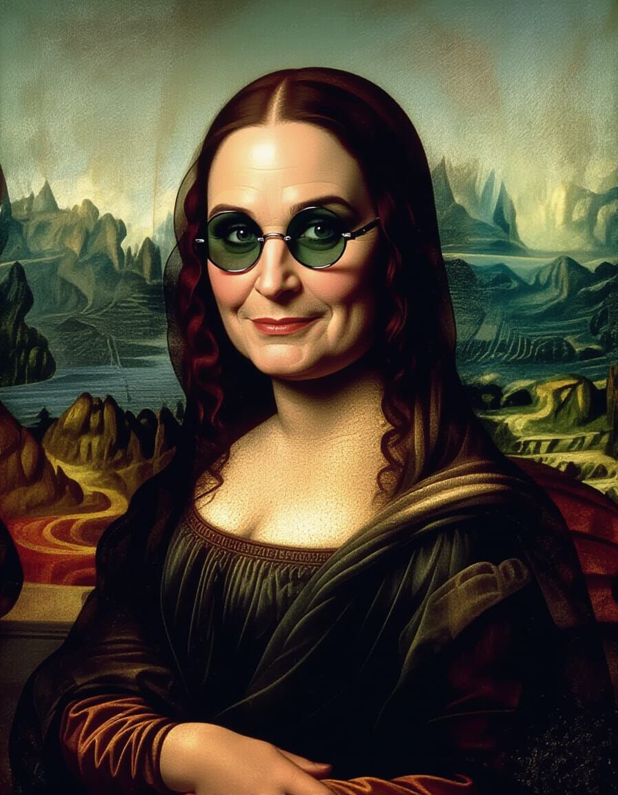Ozzy Osbourne as Mona Lisa: Humorous Renaissance Portrait