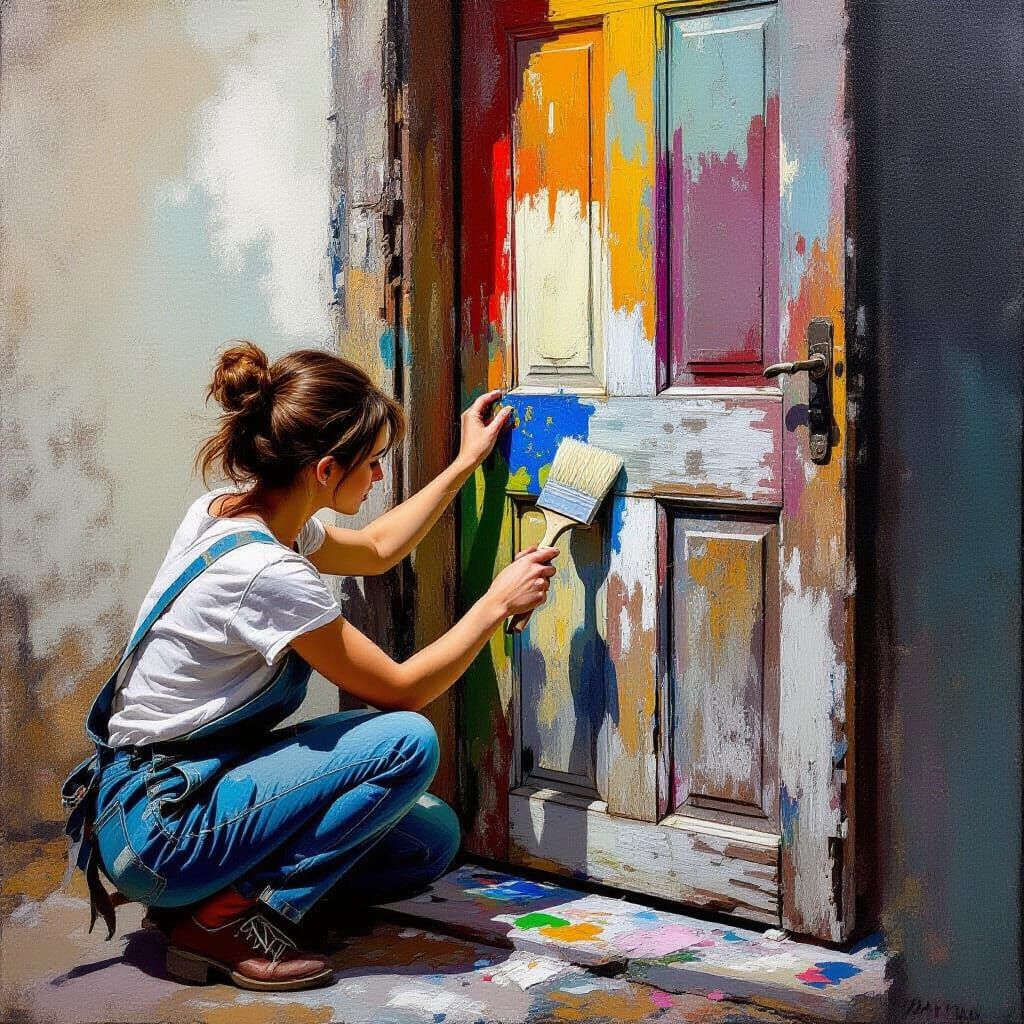 Surreal Textures Revealed on Weathered Door