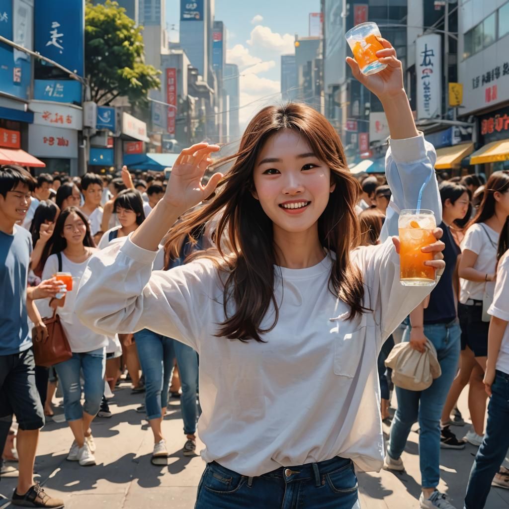 Young Asian Girl Portrait in Detailed Matte Painting