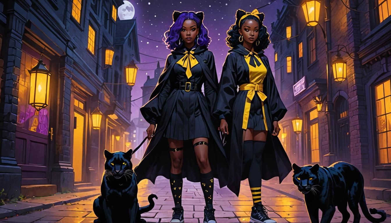 A 20-year-old witch with long hair hanging in waves, her hai...