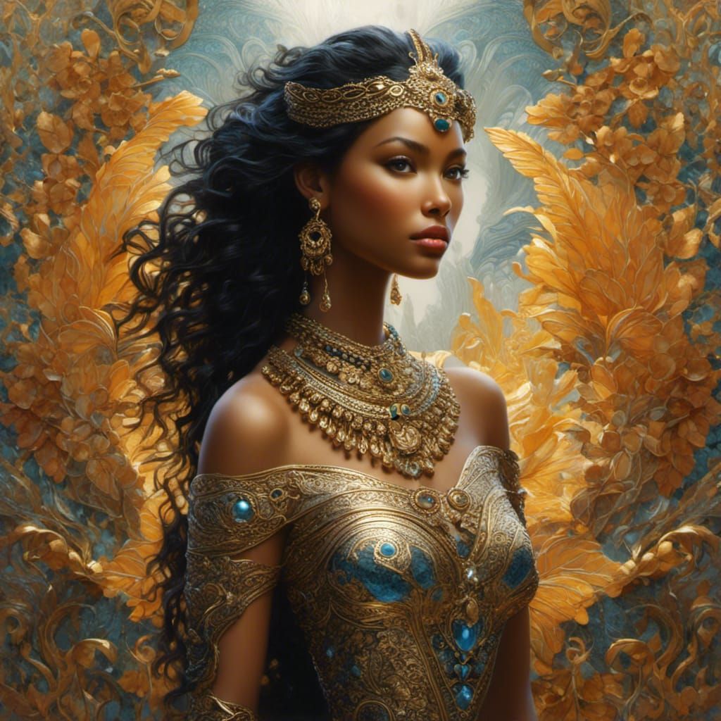 Hawaiian Woman Portrait on Ocean Beach