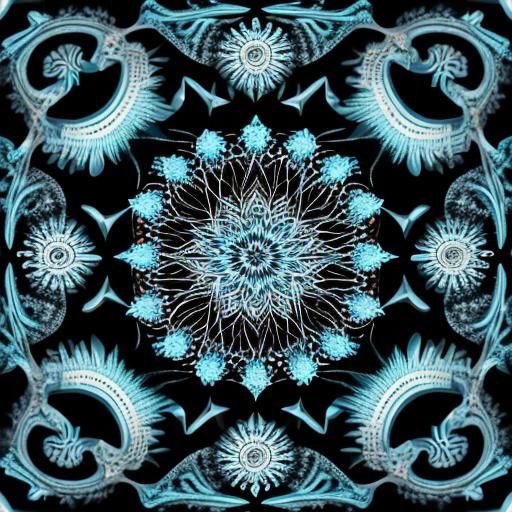 Farmer Wrestles Devil in Abstract Fractal Art