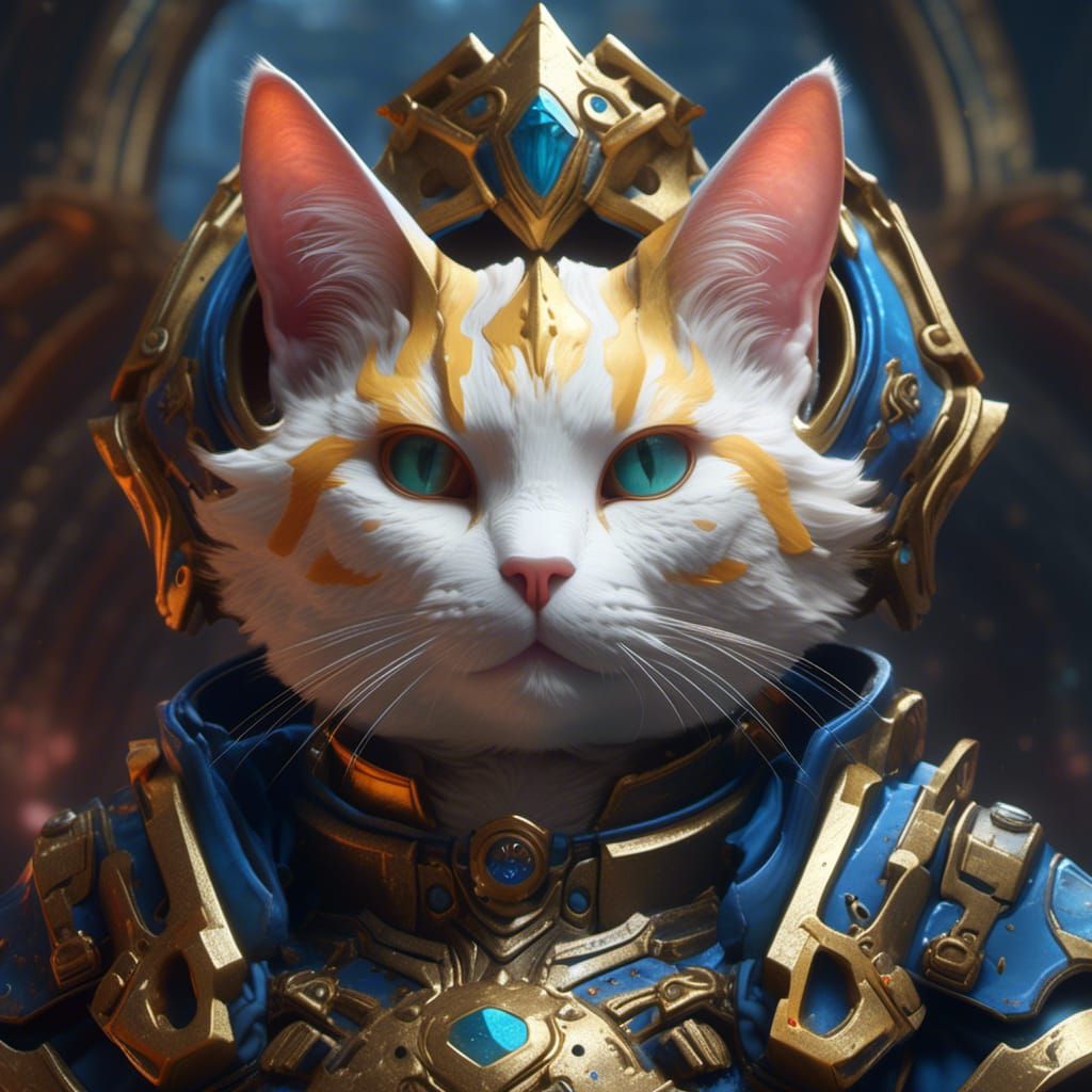Hyperrealistic Space Marine Cat Portrait