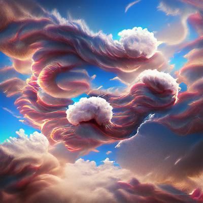 Beautiful 3D Curly Clouds Trending on Artstation