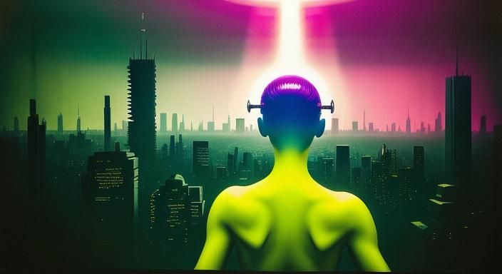 Aetherpunk Cityscape in Expressionist Comic Style