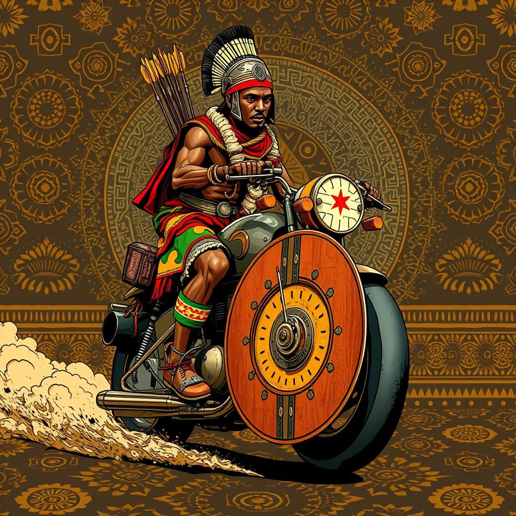 Ethiopian Warrior Rides Tribal-Tech Motorbike