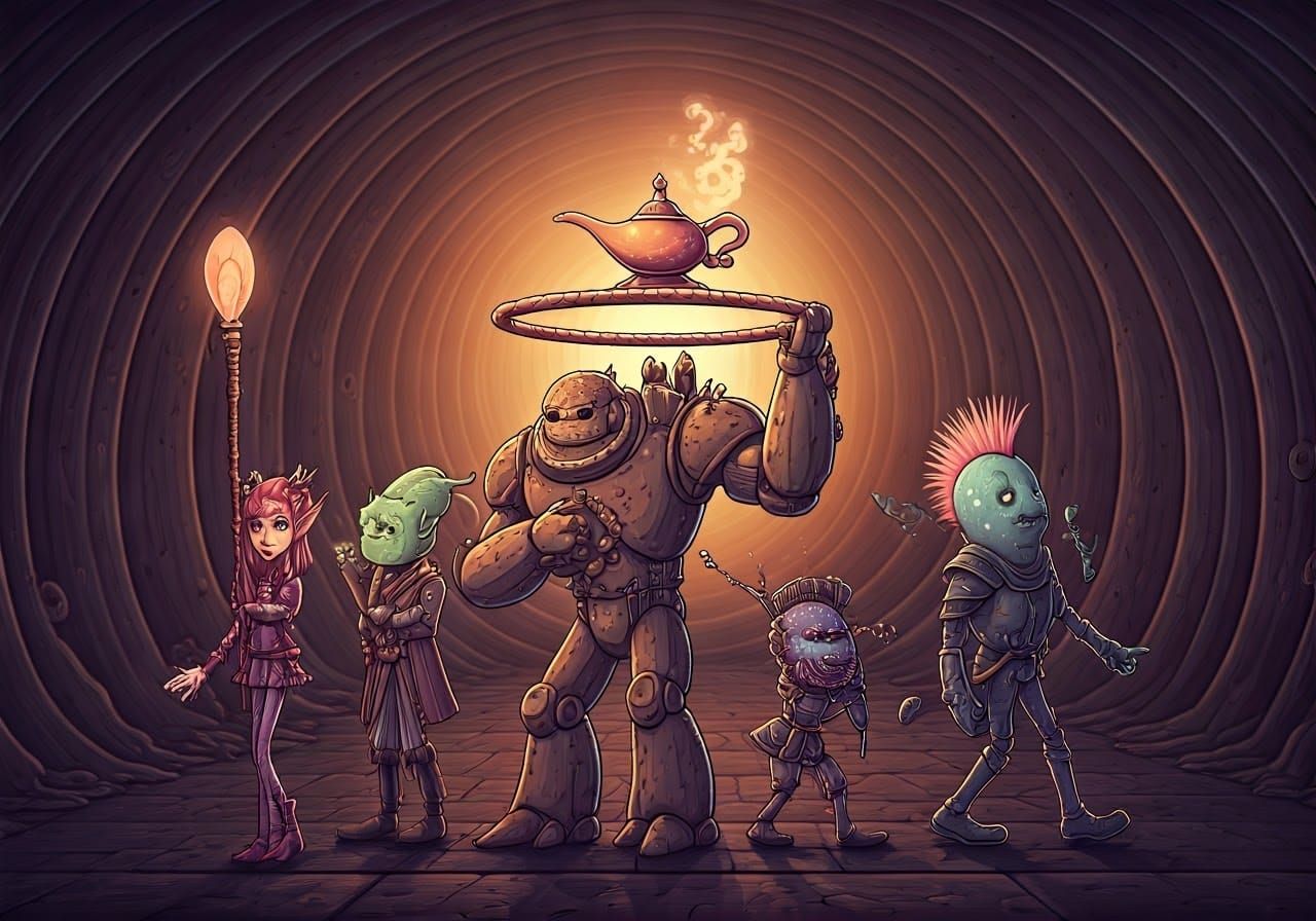 Freaky Fantasy Adventurers Navigate Bizarre Dungeon