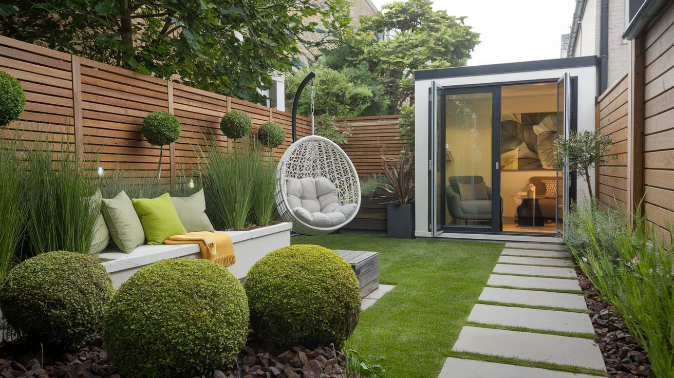 Tranquil Garden Oasis with Modern Garden Room