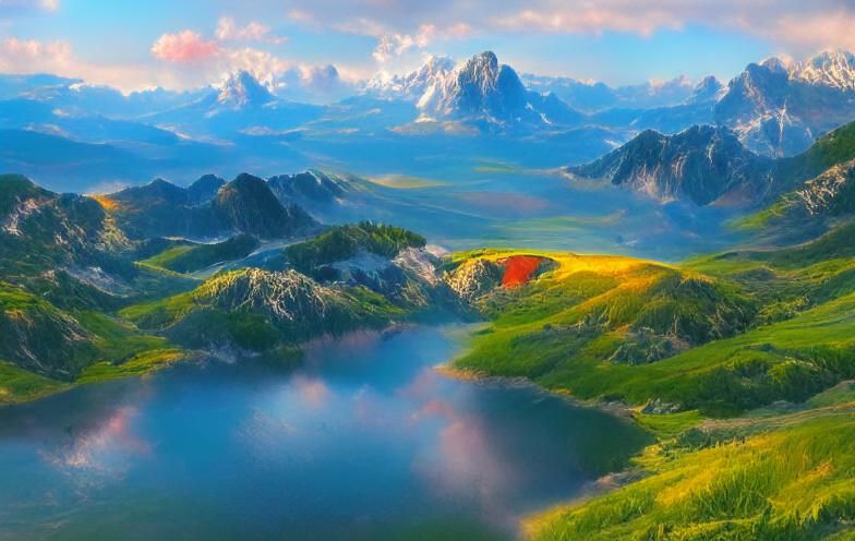 Vast Prairie Lakes Bathed in Golden Light