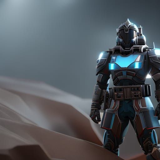 Futuristic Sci-Fi Soldier Mech in 8K