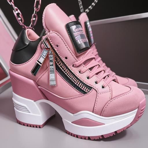 Pink Suede Space Odyssey Platform Sneakers