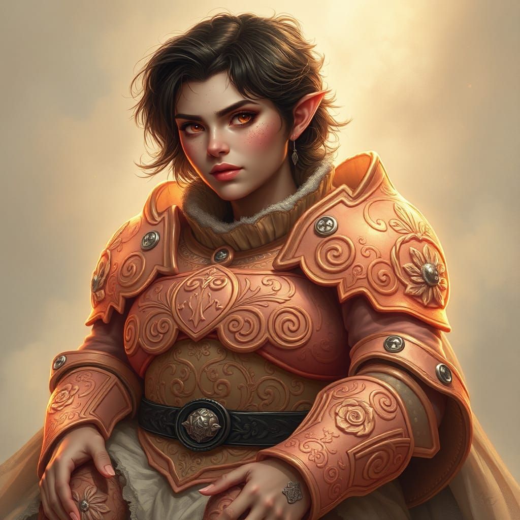 Fantasy Dwarf Knight in Ethereal Armor