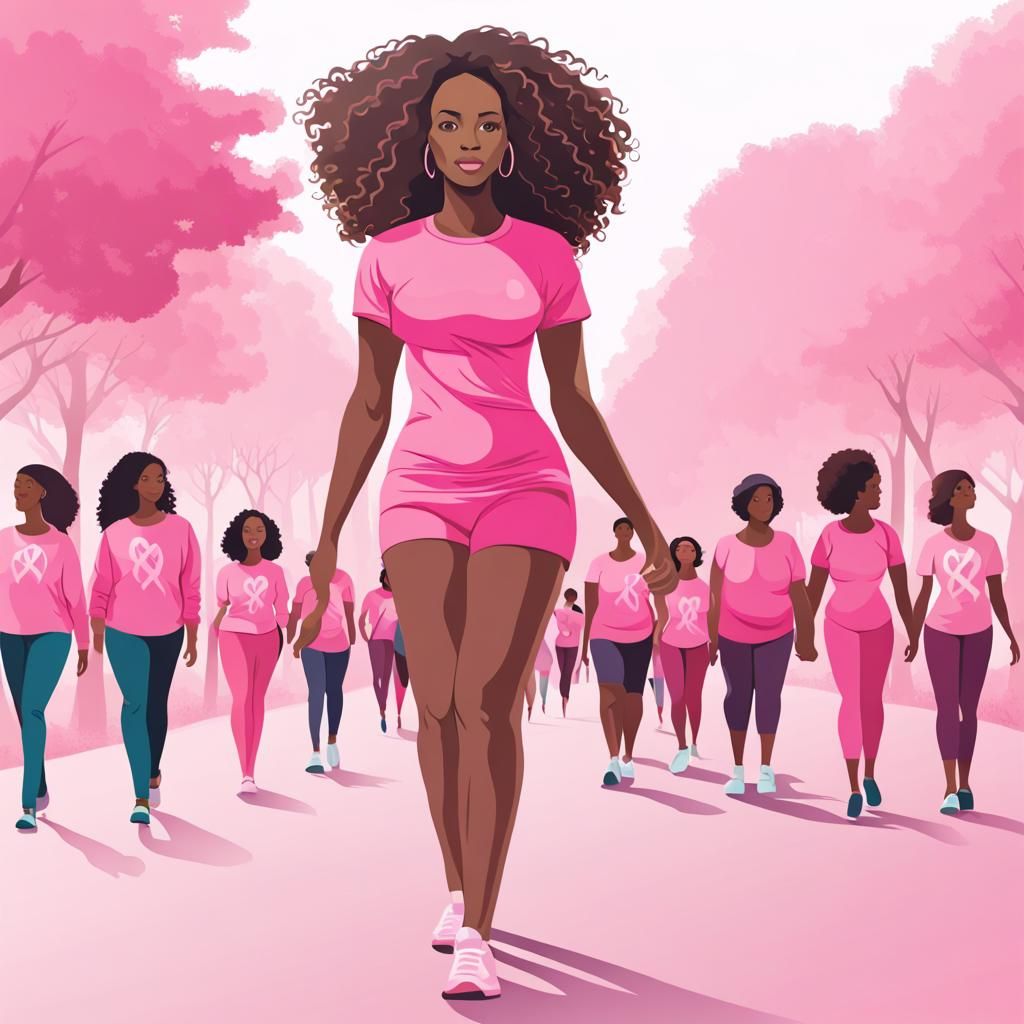Breast Cancer Awareness Walk Illustration
