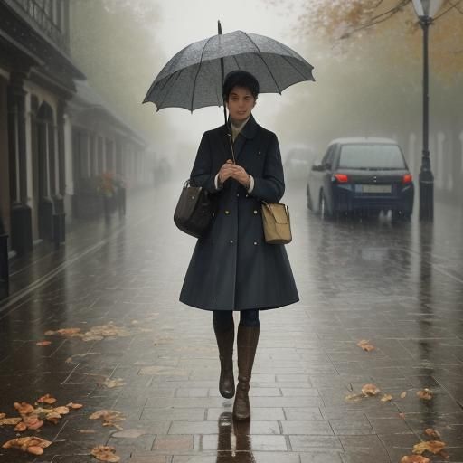 Rainy Day Leaves: An Impressionist Oil Painting