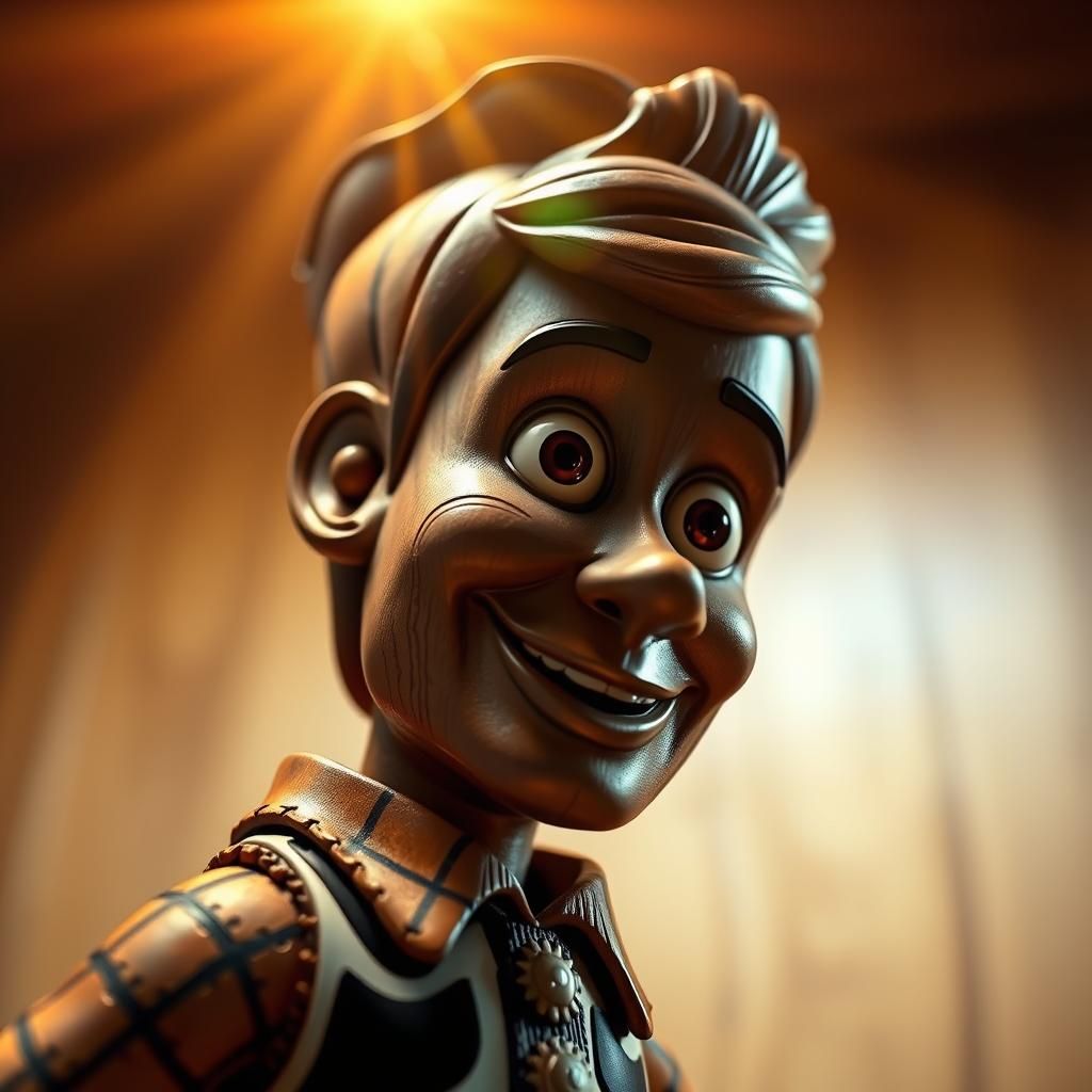 (Woody from Toy Story As Pinocchio Wood Carving Highly Intri...