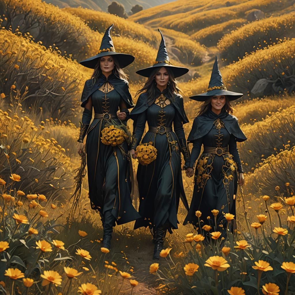 Witches in Golden Field: Fantasy Concept Art