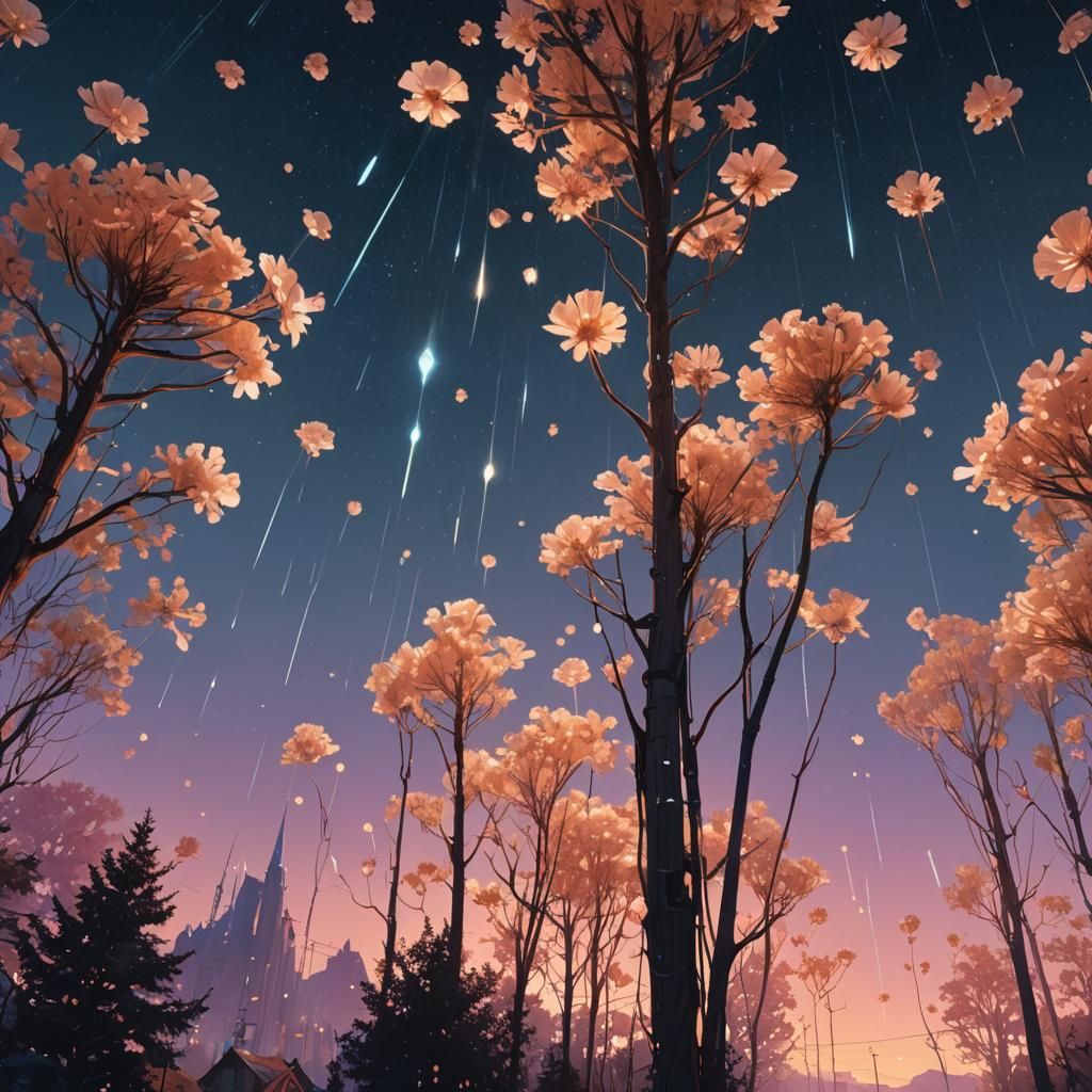 Crystalline Spires in Starry Twilight: Digital Art