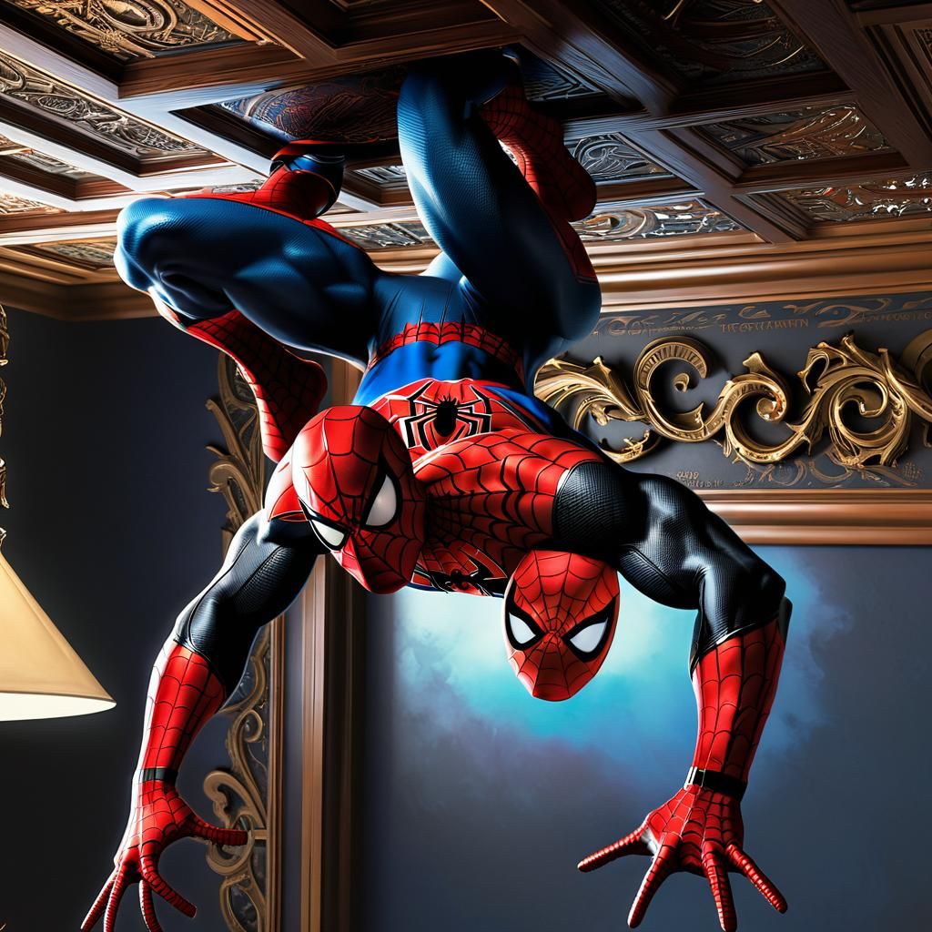 Spider-Man Anatomical Model Crawling: Dark Academia Comic Ar...