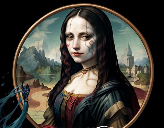 Harley Quinn as Mona Lisa in Beatrix Potter Style