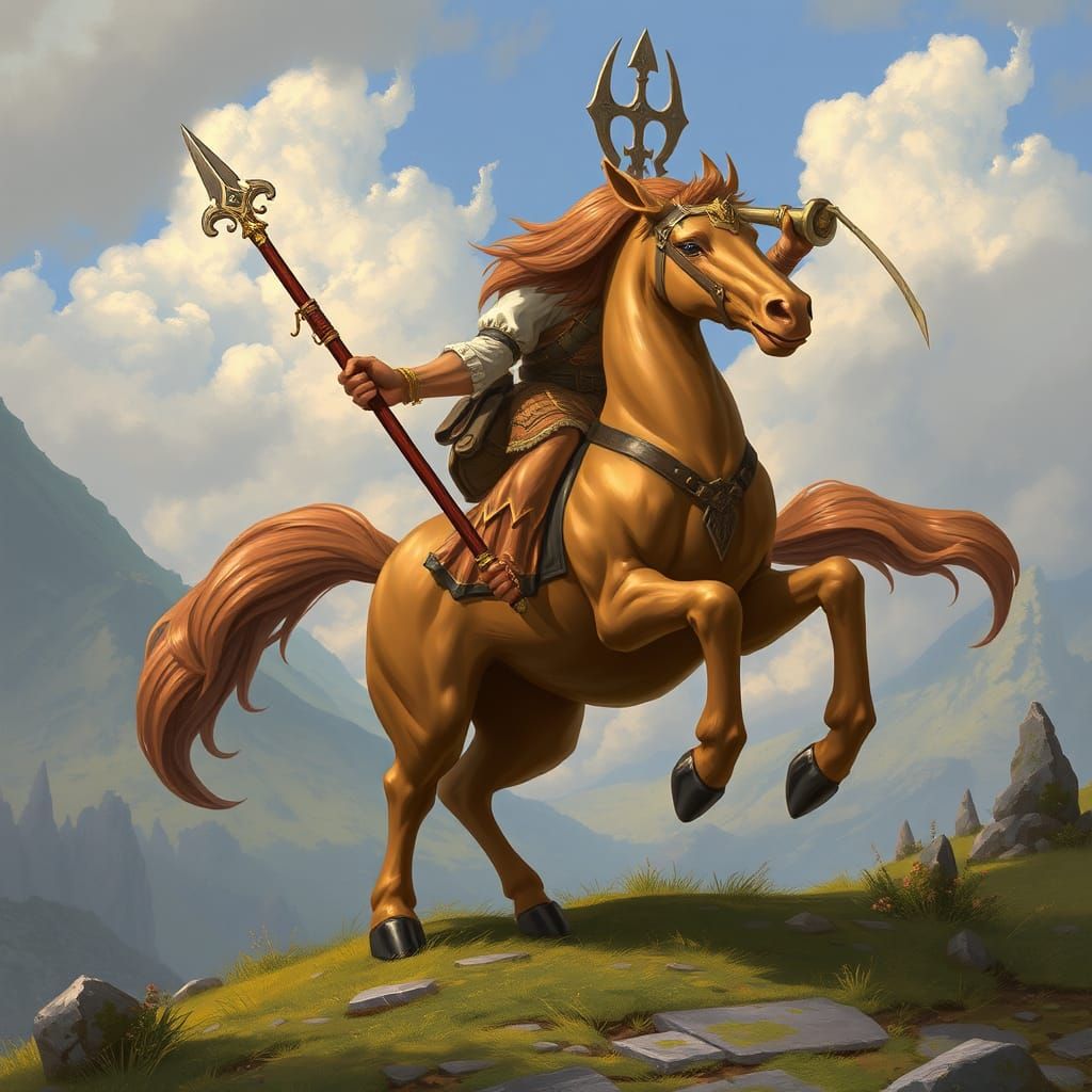 Heroic Centaur in Peaceful Setting