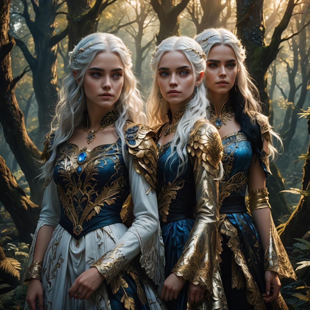 Mystical Forest: Two Enchanting Women in Fantasy Art