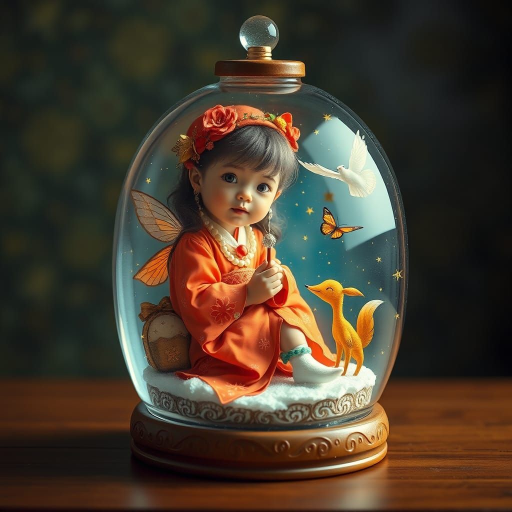 Whimsical Fairy Girl in a Fantastical Wonderland