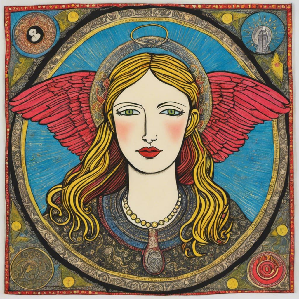 Angel in Lynda Barry Cartoon Style