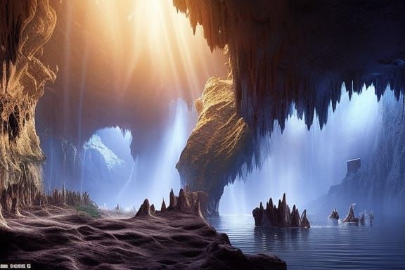 Epic Paradise Cave: Digital Matte Painting