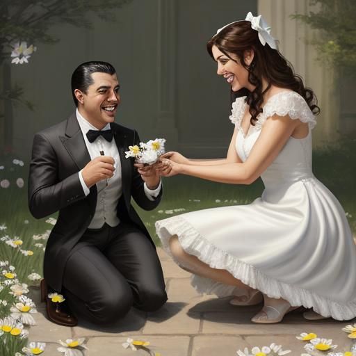 Cats Proposing: A Folk Art Scene