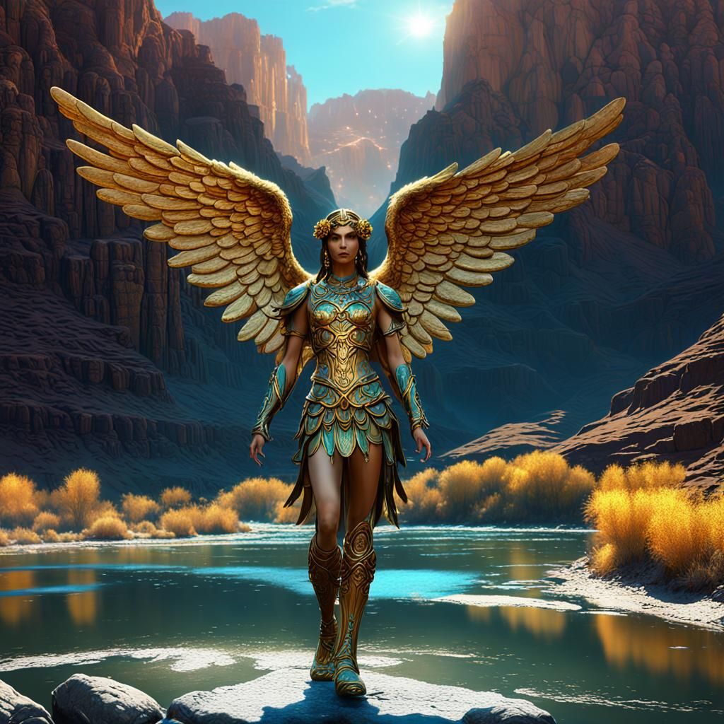 Golden Angel by the Rio Grande: Detailed Matte Painting