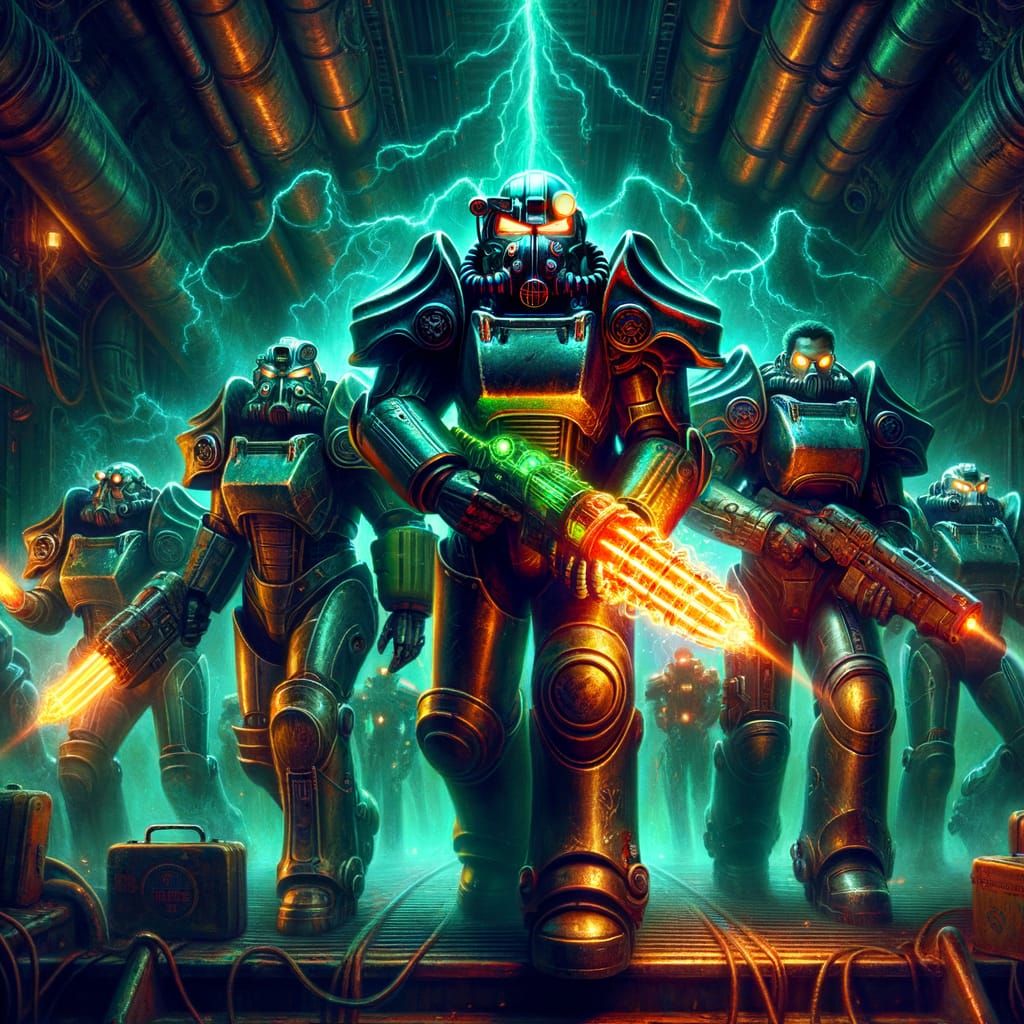 Atom-Punk Explorers in Sci-Fi Action Shot