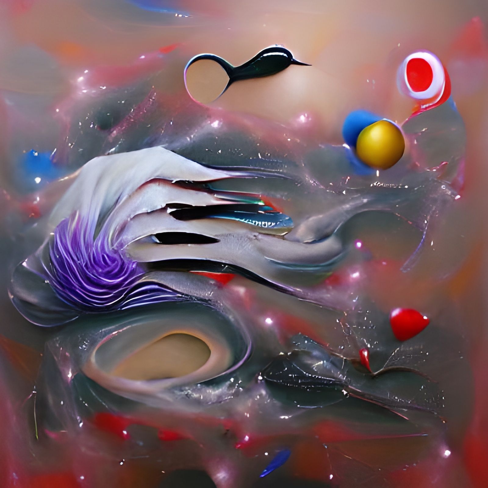 Surreal Painting of Omega with Cosmic Magic