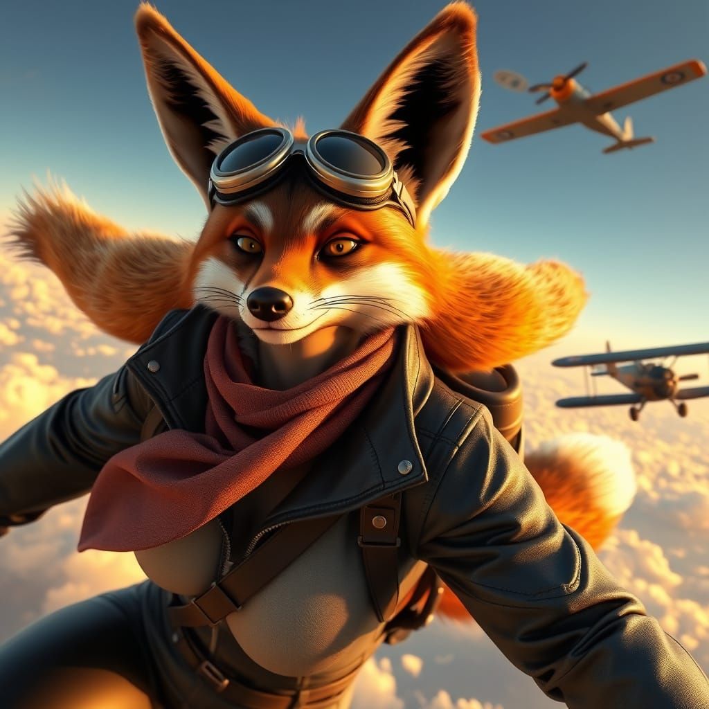 Sultry Flying Fox Soars Through Golden Skies