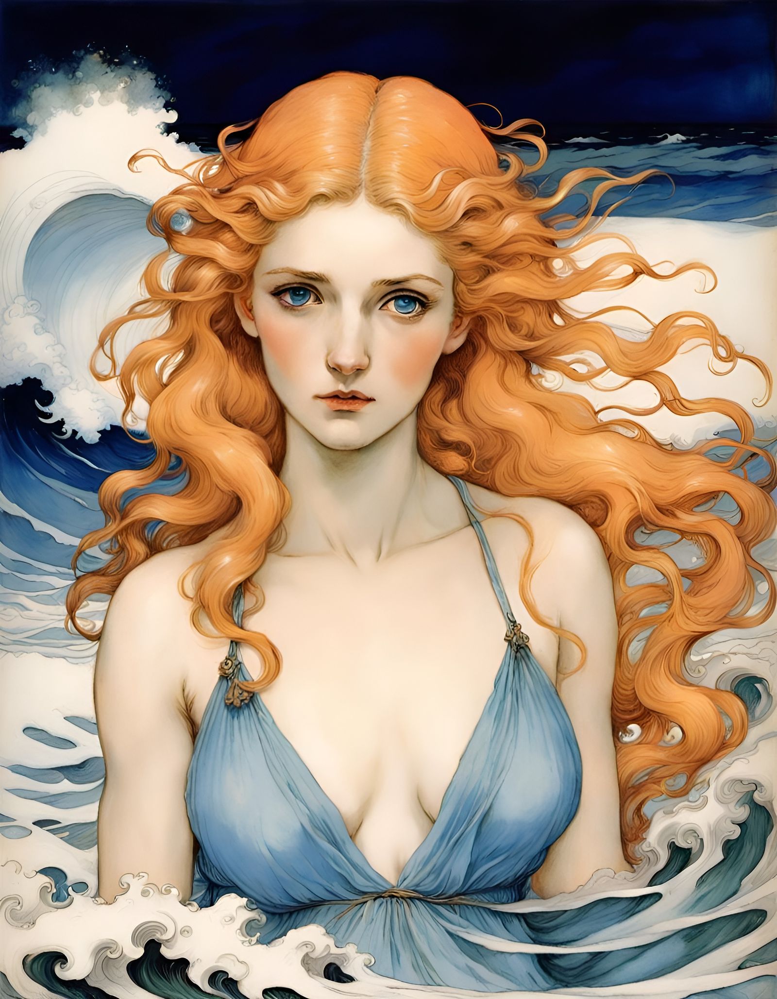 Aphrodite Emerges from Sea Foam in Tritone