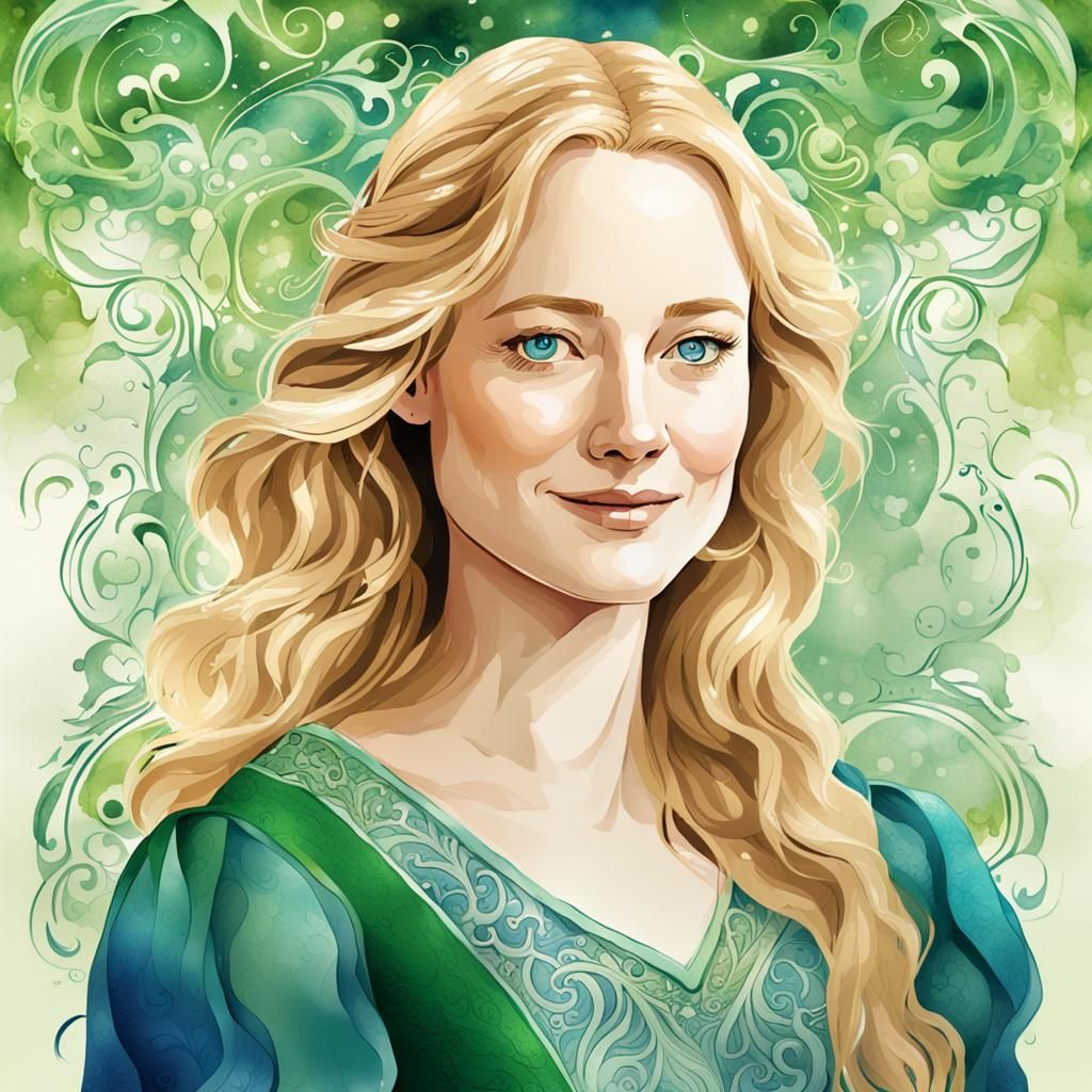 Éowyn Vector Art: Colorful Fantasy Portrait