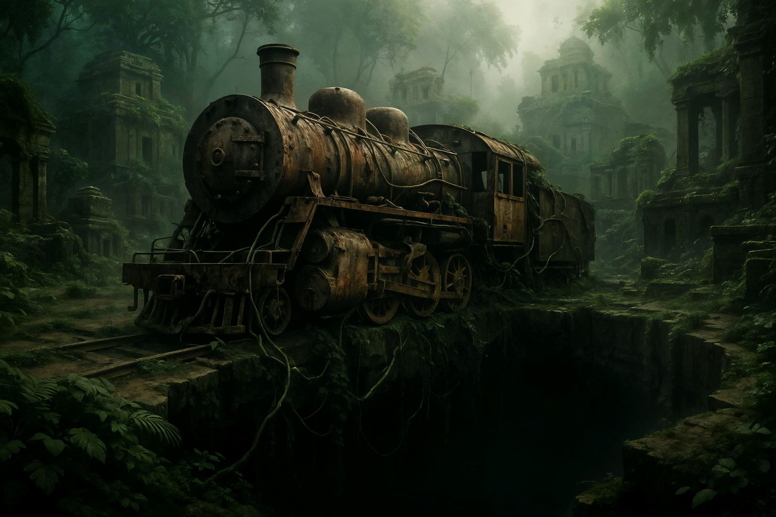 Jungle City Train Wreck: Nature's Reclamation