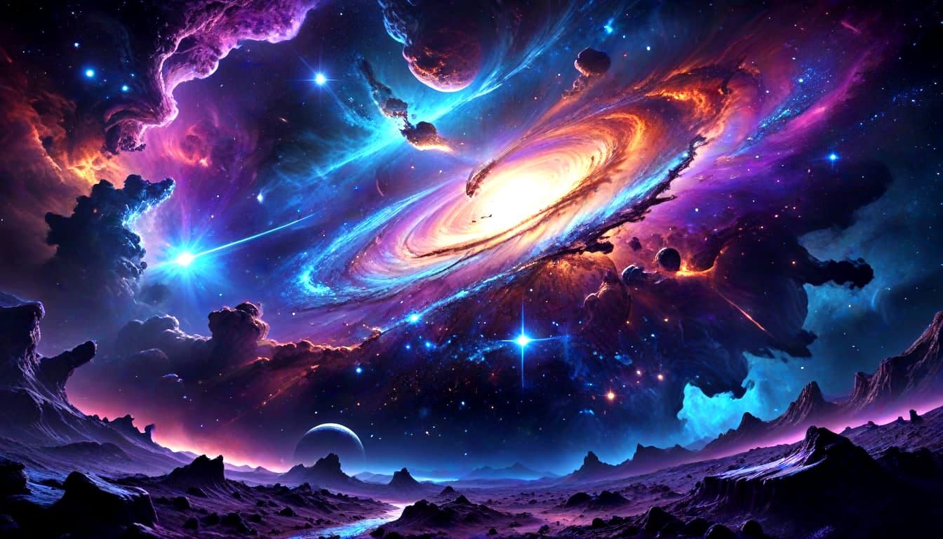 Cosmic Masterpiece Unfolds in Vibrant, Swirling Expanse