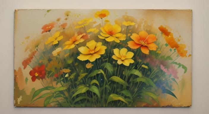 Cartoon Master with Flower in Gouache Style