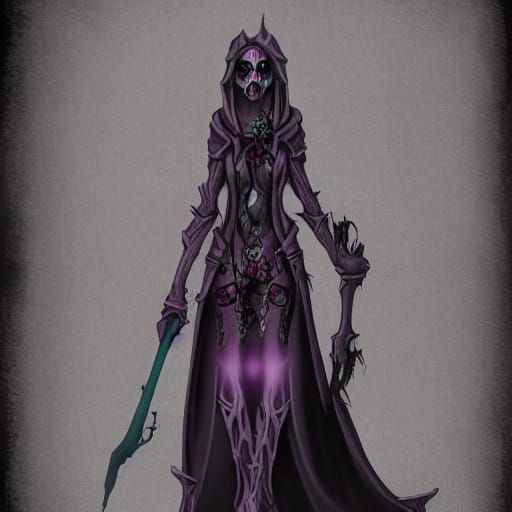 AI Generated Female Undead Warlock