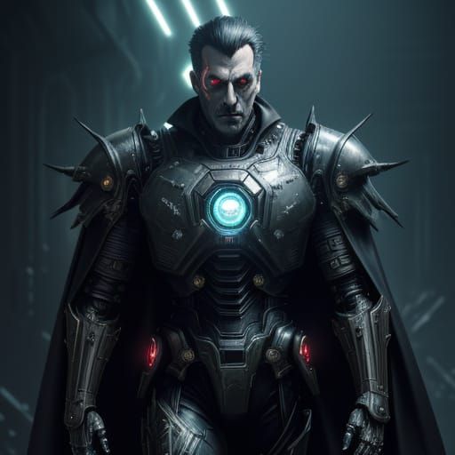 Ethereal Vampire in Cyberpunk Steampunk Mech Suit