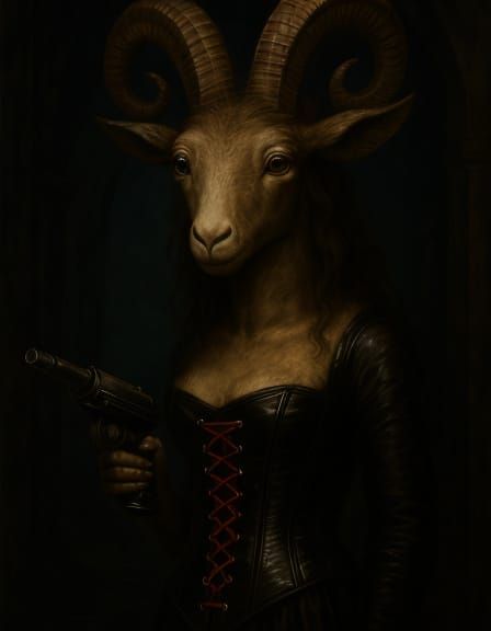 Alien Creature with Space Pistol on Distant Planet