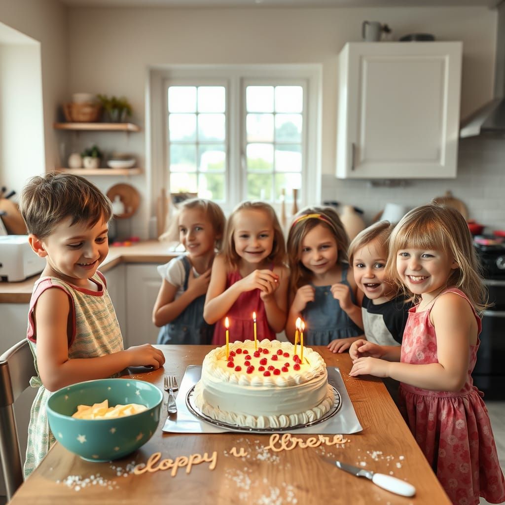 Joyful Chaos in the Kitchen: Children's Baking Adventure