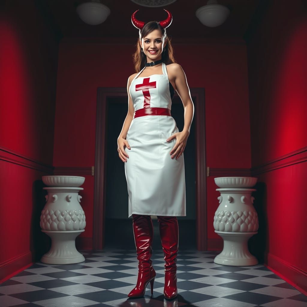 Confident Bbw Dominatrix in Red-Walled Lair