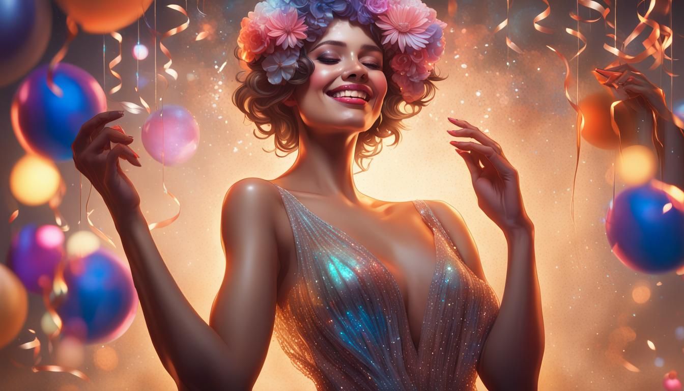 Woman Dancing at New Year's Eve Party