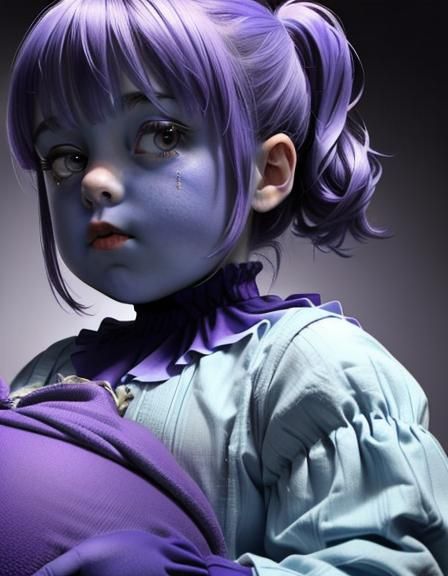 Girl's Allergic Reaction: Violet Blueberry Inflation